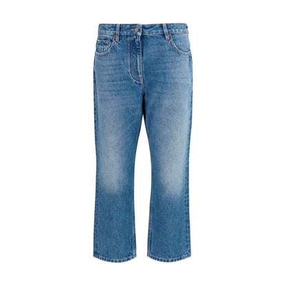 Valentino Blue Cotton Straight-Leg Jeans