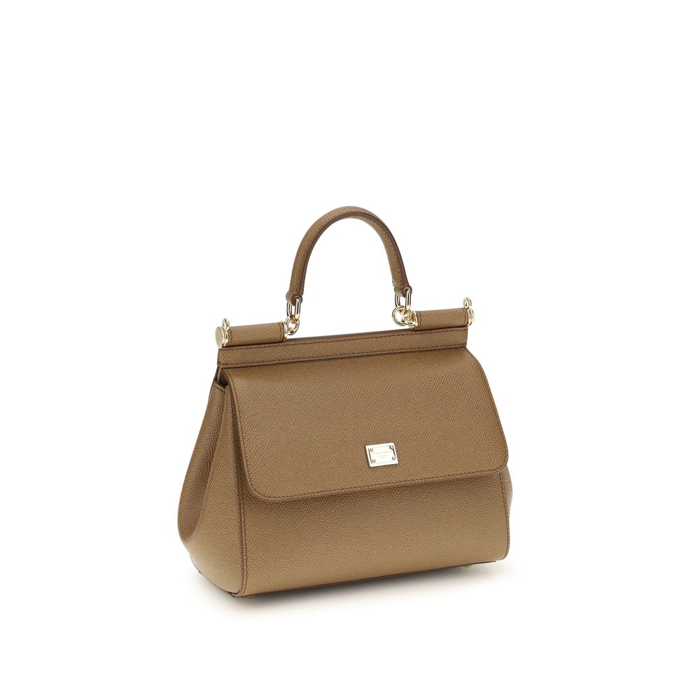 Dolce & Gabbana Beige Calf Leather Bos Taurus Shoulder Bag