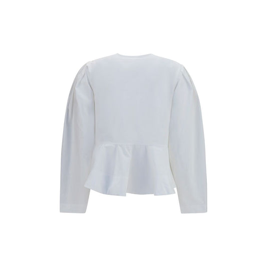 Ganni White Cotton Blouse
