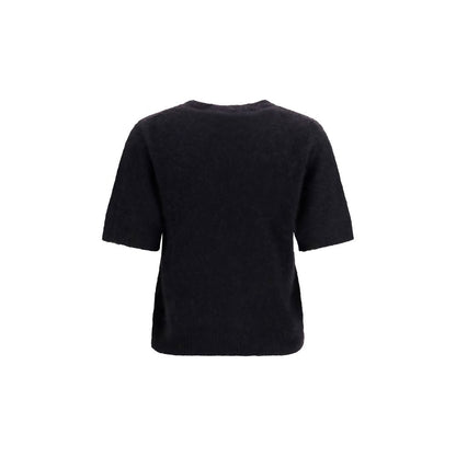 Ganni Black Alpaca Vicugna Pacos T-Shirt