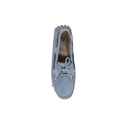 Brunello Cucinelli Blue Leather Moccassin