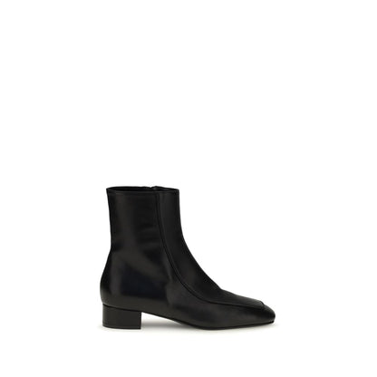 Herbert Levine Black Calf Leather Bos Taurus Ankle Boots
