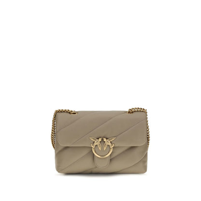 PINKO Gray Calf Leather Bos Taurus Shoulder Bag