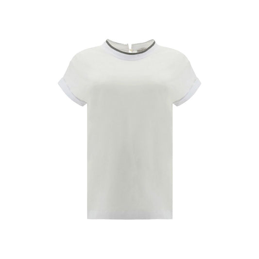 Brunello Cucinelli White Elastane T-Shirt