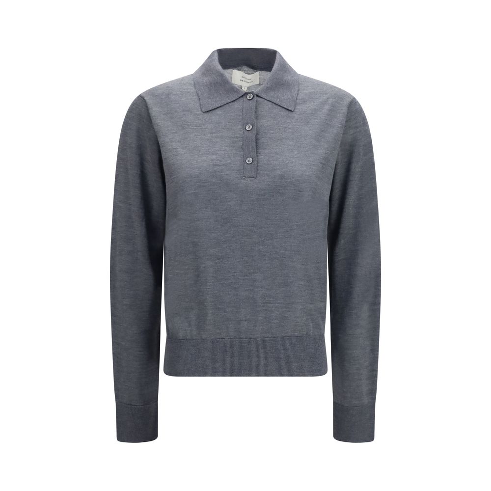 Loulou De Saison Gray Cashmere Polo Shirt