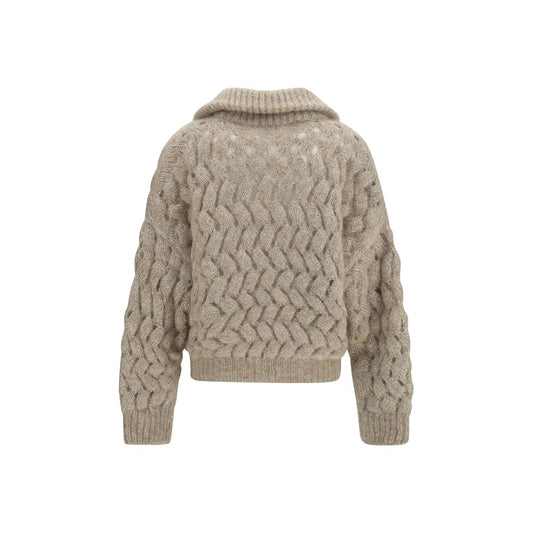 Brunello Cucinelli Beige Mohair Cardigan