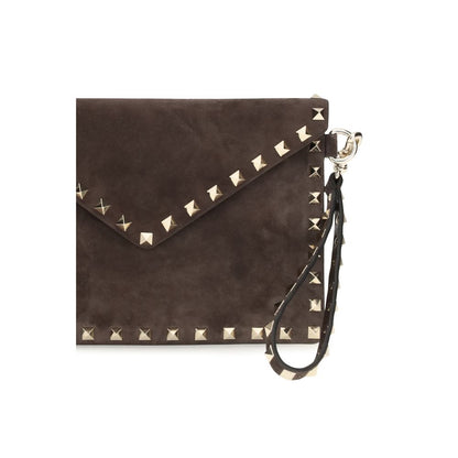 Valentino Garavani Brown Suede Leather Wallet