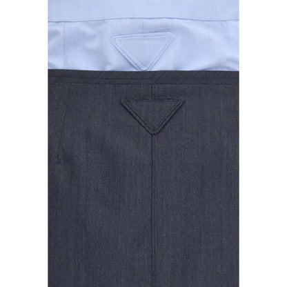Prada Gray Cotton Midi Skirt