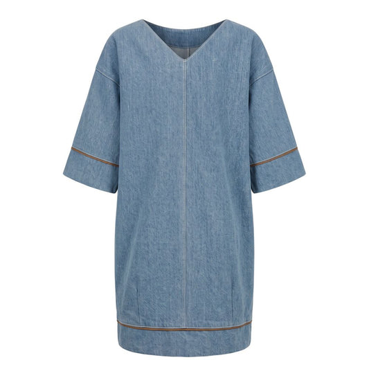 Trussardi Jeans Blue Cotton Women Dress