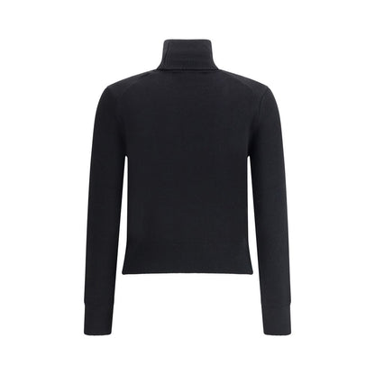 Ami Paris Black Merino Wool Turtleneck
