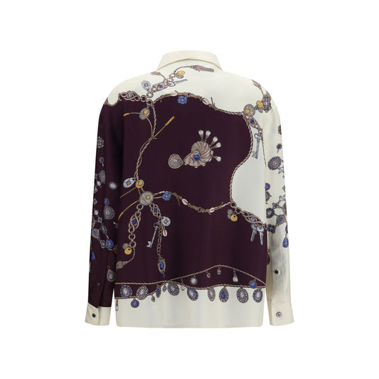 Versace Multicolor Silk Pattern Shirt