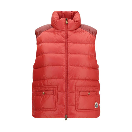 Moncler Red Polyamide Sleeveless Jacket