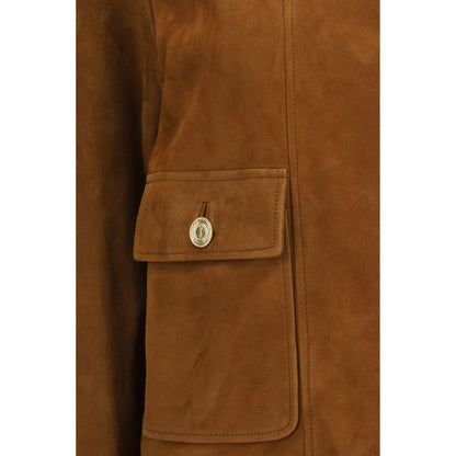 Saint Laurent Brown Lamb Ovis Aries Full-Length Jacket