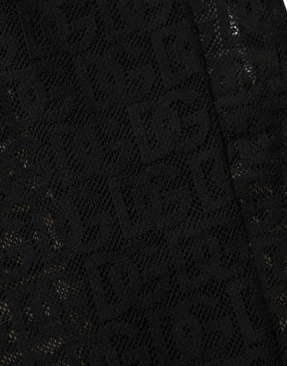 Dolce & Gabbana Black DG Logo Sheer Nylon Thigh High Socks