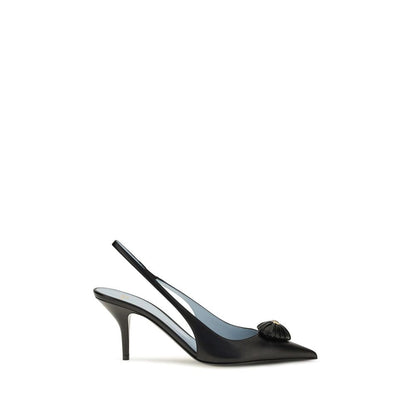 Valentino Garavani Black Calf Leather Bos Taurus High Heel Pumps