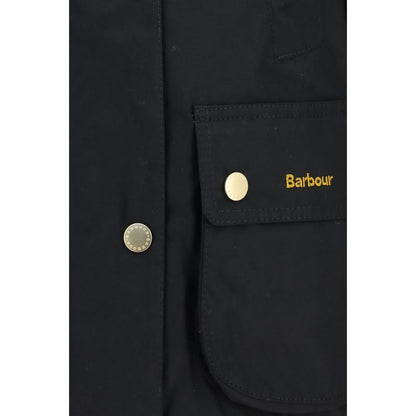 Barbour Black Cotton Full-Length Jacket