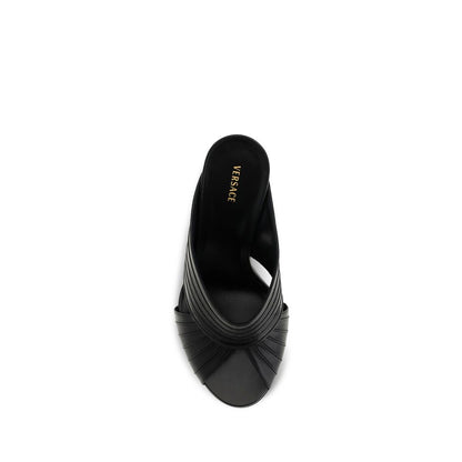 Versace Black Lamb Ovis Aries Aries Mules