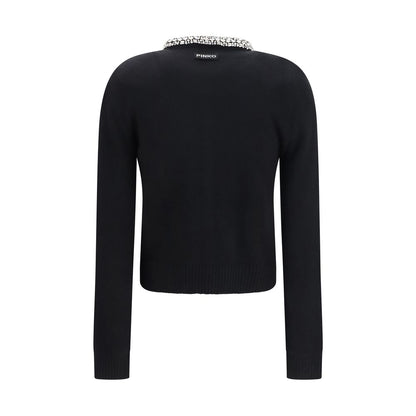 PINKO Black Wool Oves Aries Cardigan