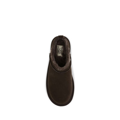 UGG Brown Suede Leather Mules