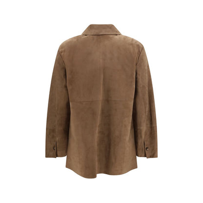 'S Max Mara Brown Lamb Ovis Aries Aries Leather Jacket