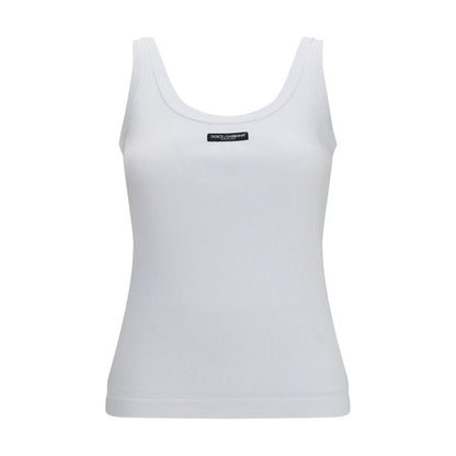 Dolce & Gabbana White Cotton Tank Tops