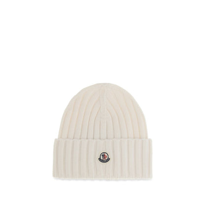 Moncler White Wool Oves Aries Beanie
