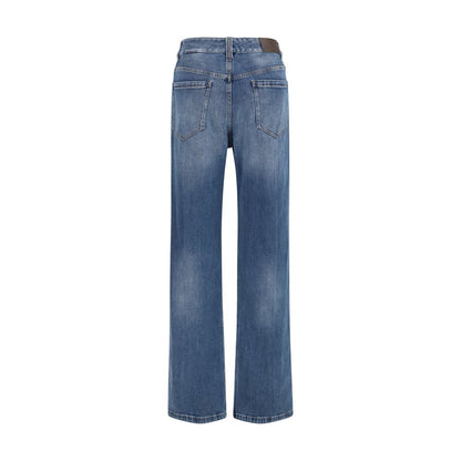 Brunello Cucinelli Blue Cotton Relaxed Fit Jeans