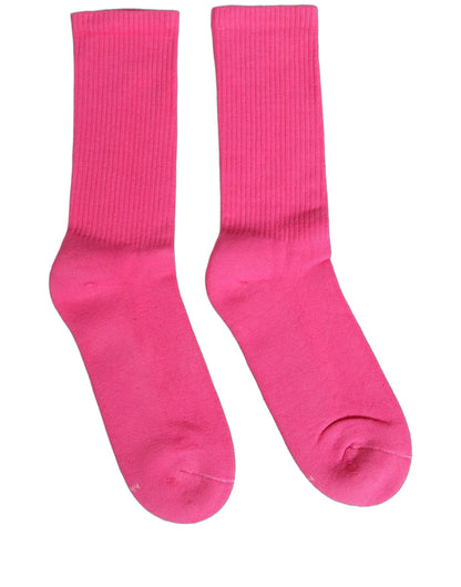 Dolce & Gabbana Pink Cotton Ribbed Mid Calf Women Accessory Socks