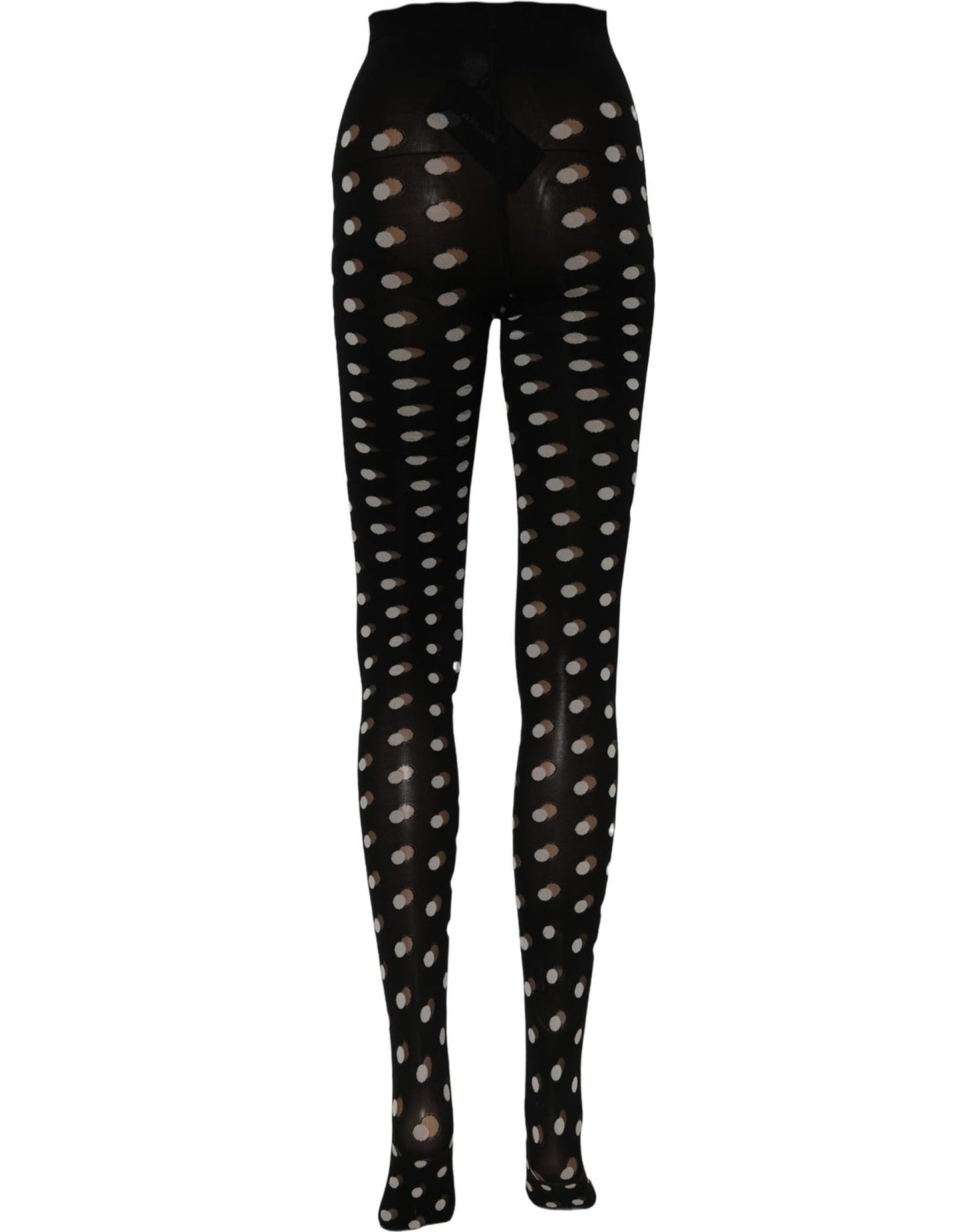 Dolce & Gabbana Black Polka Dot Fishnet Pantyhose Stockings Socks