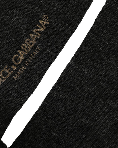 Dolce & Gabbana Black Wool DG Logo Mid Calf Accessory Socks