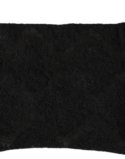 Dolce & Gabbana Black Floral Nylon Stretch Mid Calf Socks