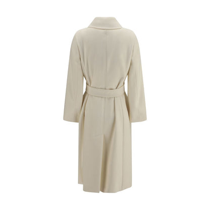 Max Mara White Wool Oves Aries Coat