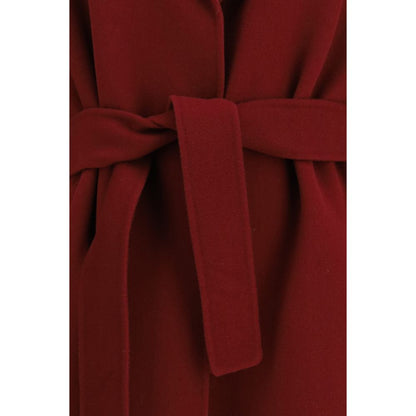 'S Max Mara Bordeaux Wool Oves Aries Coat