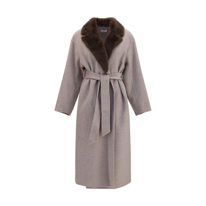P.A.R.O.S.H. Beige Wool Oves Aries Coat