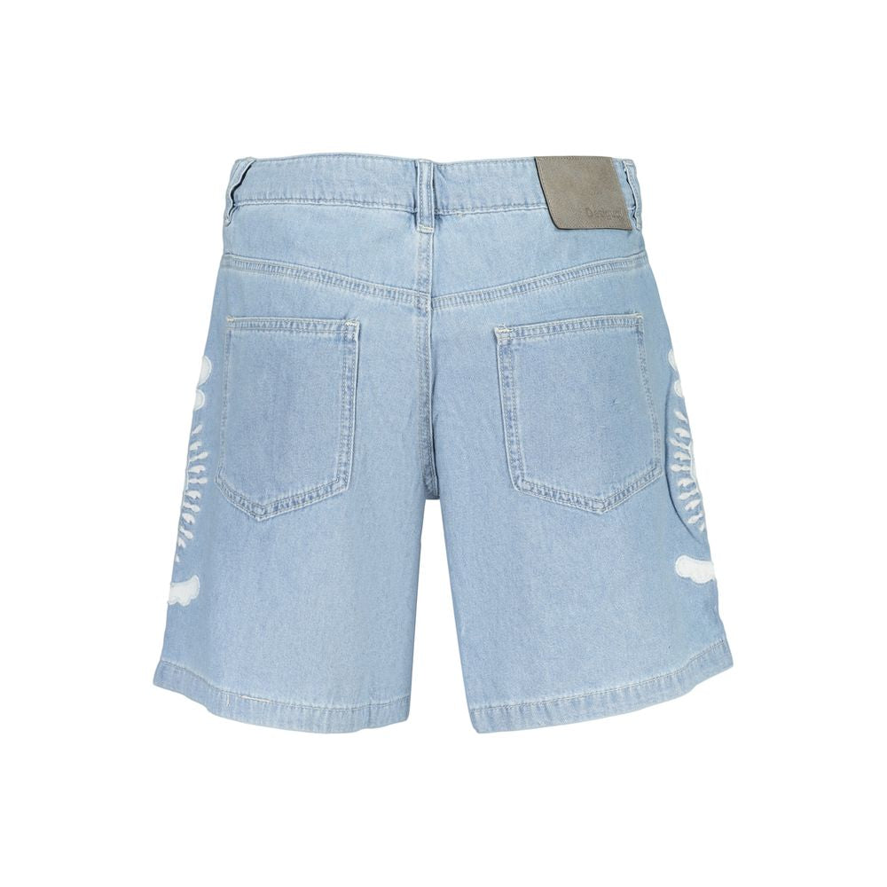 Desigual Light Blue Cotton Women's Short