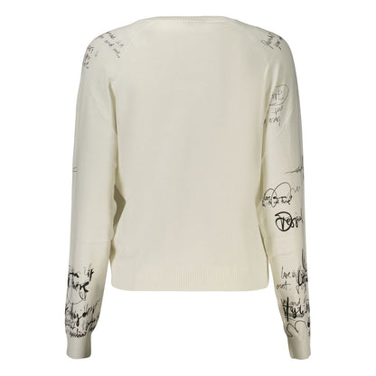 Desigual White Viscose Sweatshirt
