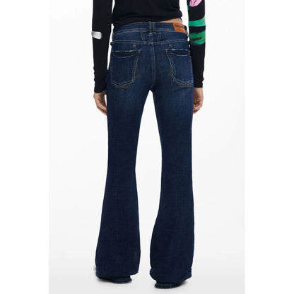 Desigual Blue Cotton Flared Jeans
