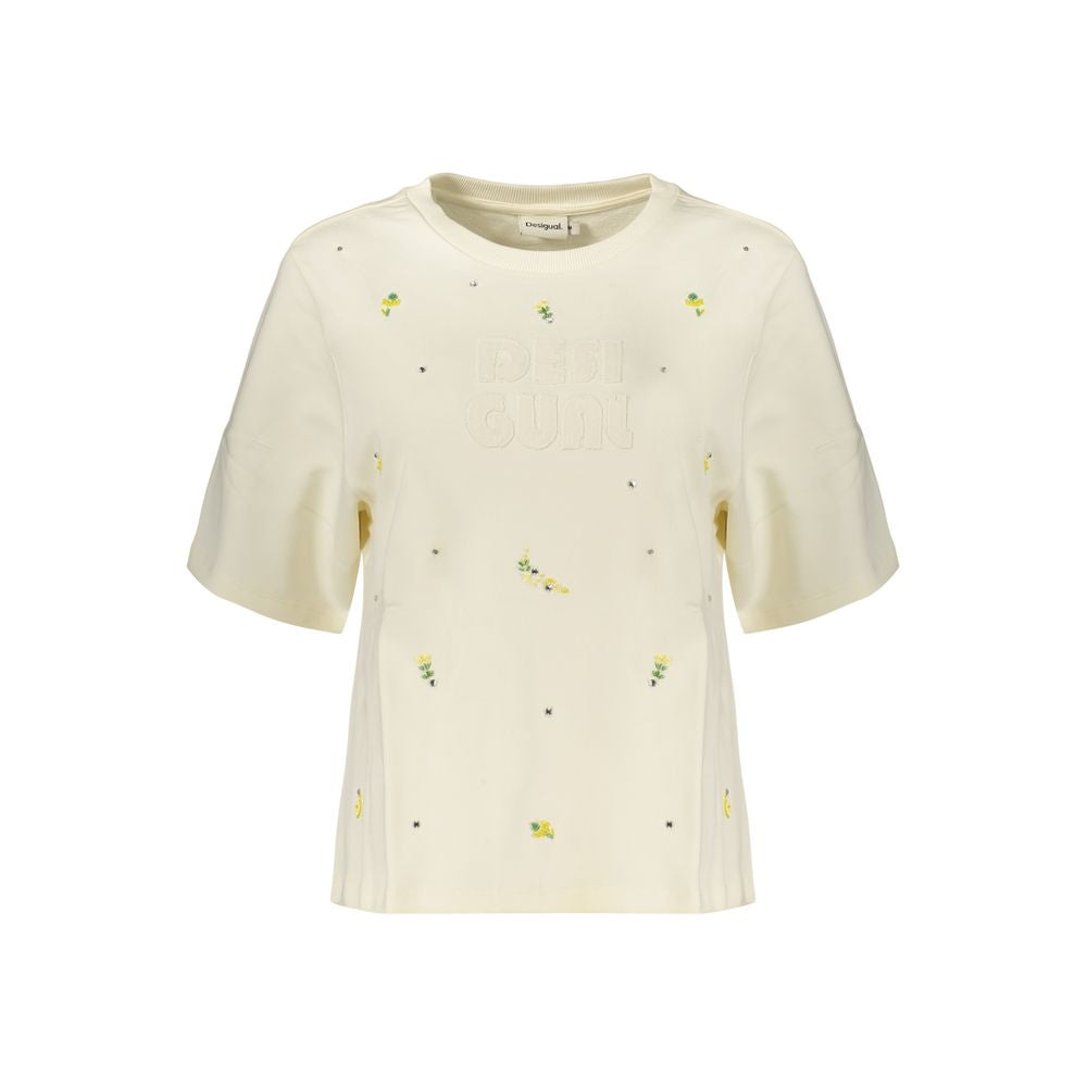 Desigual White Cotton Sweatshirt