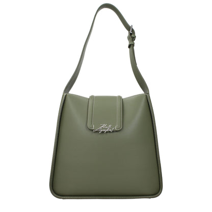 Karl Lagerfeld Green Leather Shoulder Bag