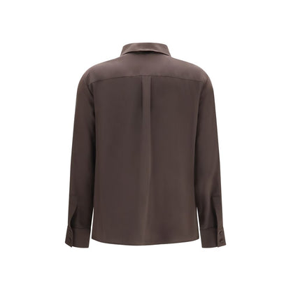 Lardini Brown Silk Dress Shirt