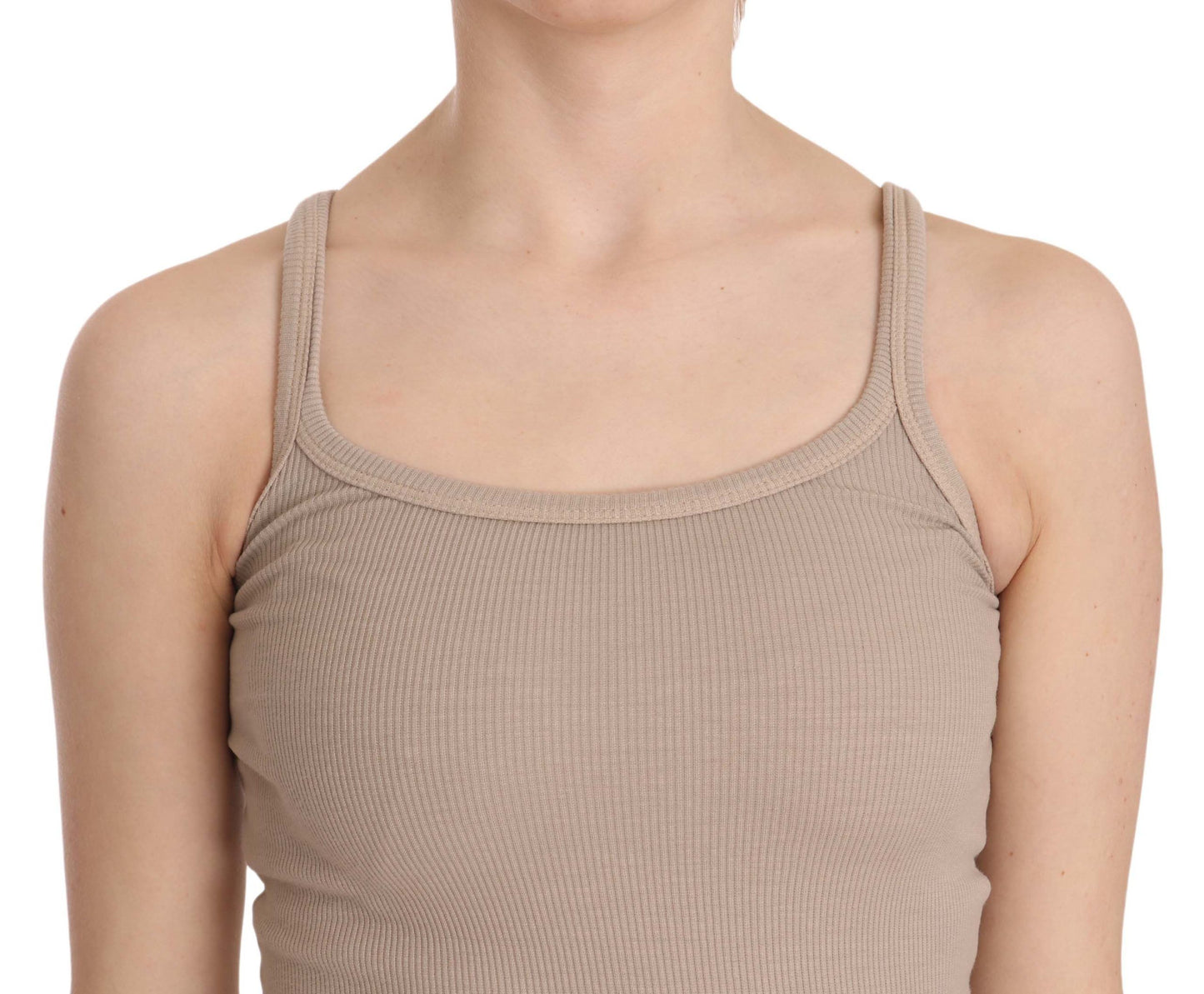 PINK MEMORIES Brown Sleeveless Spaghetti Strap Top Blouse