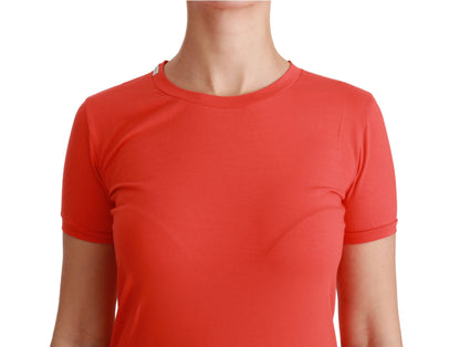 Dolce & Gabbana Red Crewneck Short Sleeve T-shirt Cotton Top