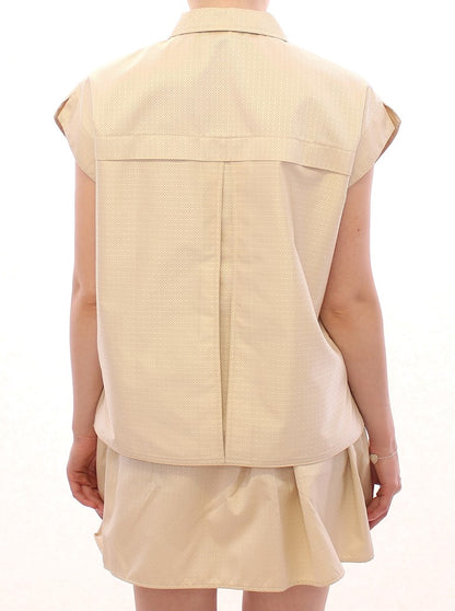 Andrea Incontri Beige Sleeveless Blouse Top