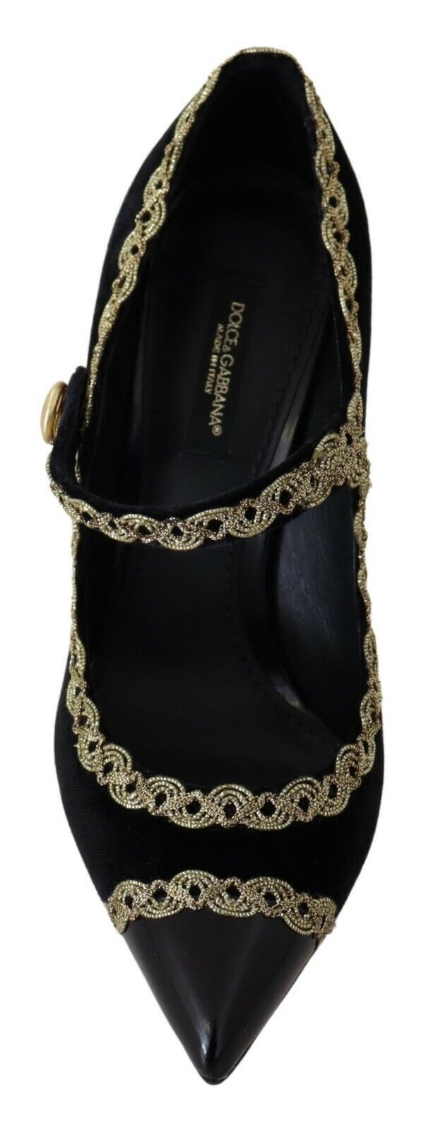 Scarpe Mary Jane con tacco Dolce &amp; Gabbana in velluto nero decorato