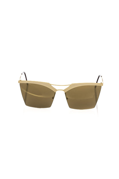 Frankie Morello Gold Metallic Fibre Women Sunglass