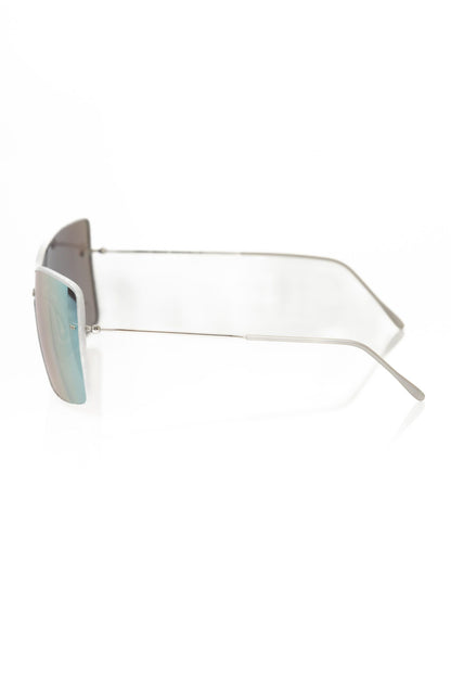 Frankie Morello Silver Metallic Fiber Women Sunglasses