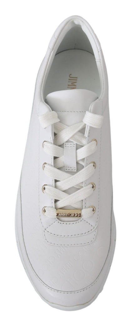 Jimmy Choo White Leather Monza Sneakers