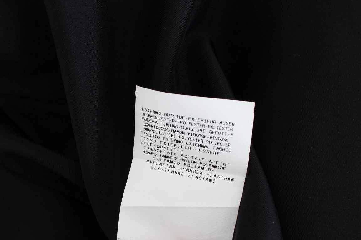 Exte Black Blue Two Piece Suit Skirt & Blazer