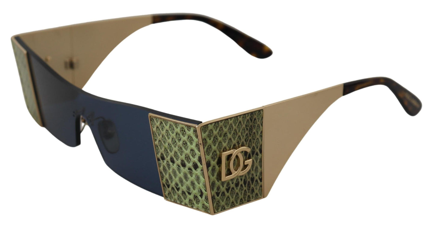 Dolce & Gabbana Gold Metal Rectangle Shades DG2263 Sunglasses