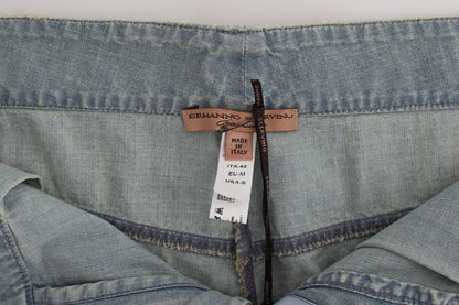 Ermanno Scervino Beachwear Blue Denim City Casual Dress Shorts